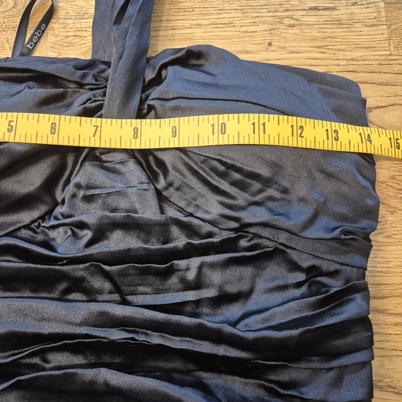 bebe Denora Bloom Silk Iris Tie Halter Silk Dress NWT - Picture 13 of 14